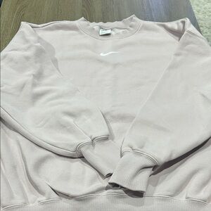 Nike Light Pink Crewneck Sweatshirt with White Swoosh